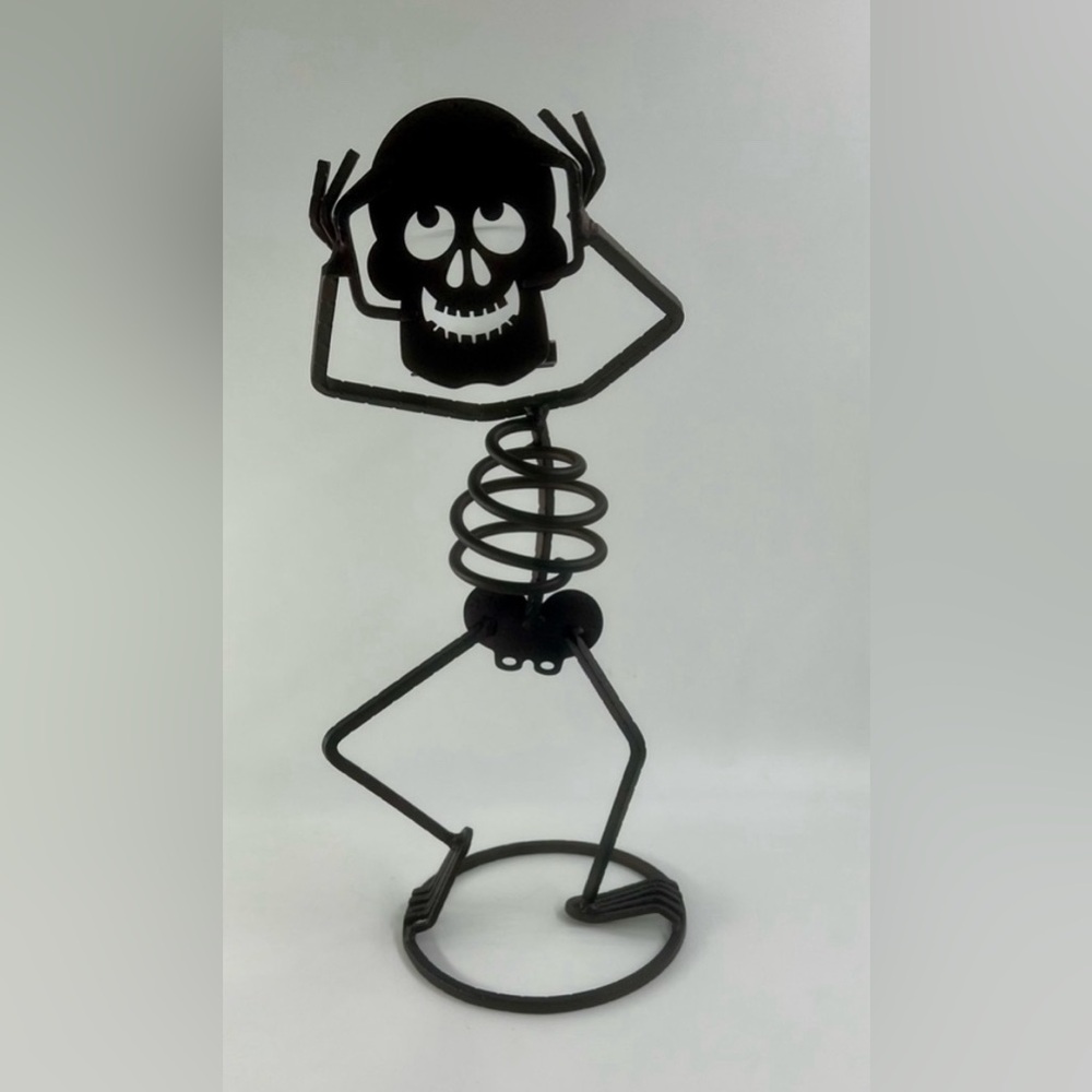 PartyLite Bones Skeleton Votive Holder Black Metal Halloween Decor Retired - Picture 2 of 7